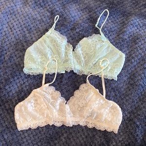 2 Madewell lace bralettes